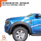 Matte Black Fender Flares for Ford Ranger 2022-2023 XL XLT XLS Sport