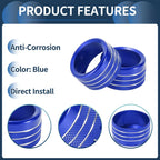 Center Console Audio Media Switch Knob Cover for Dodge Ram (2019-2021) 2 x Blue