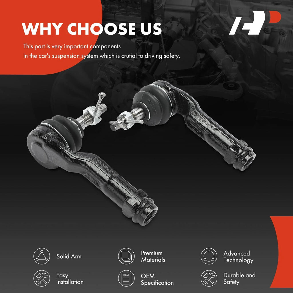 2X Front Outer Side Tie Rod Ends for Kia Niro (2017–2021) Hyundai Ioniq