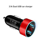 Dual USB Car Charger for Universal Vehicles (12V-24V) with LED Display