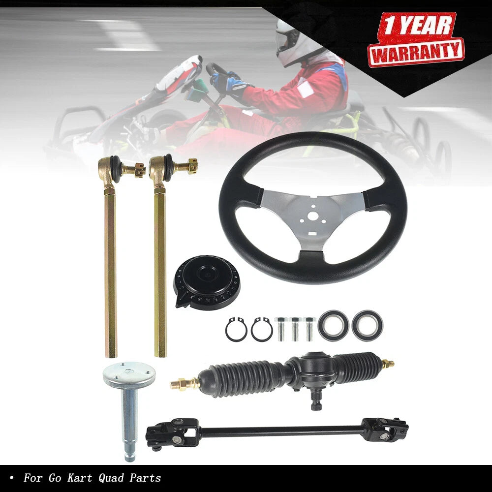 Steering Wheel Assembly & Gear Rack Pinion for Go Kart 110cc