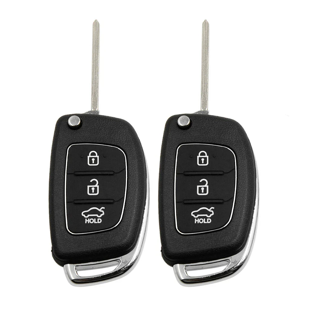 2 x Flip Folding Key Remote Fob Case for Hyundai ( Specified)