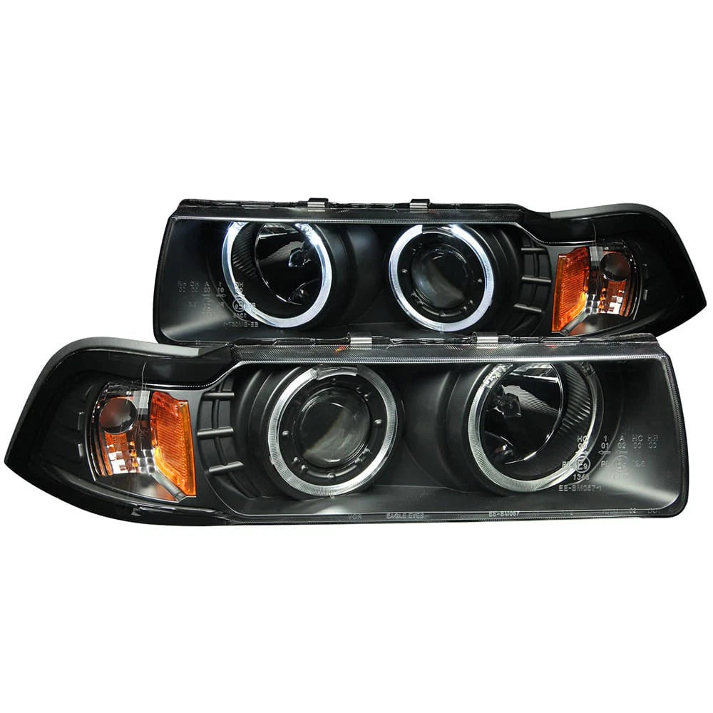 Black Clear Lens Projector Headlight Set for 1992-1998 BMW 318is [G2]