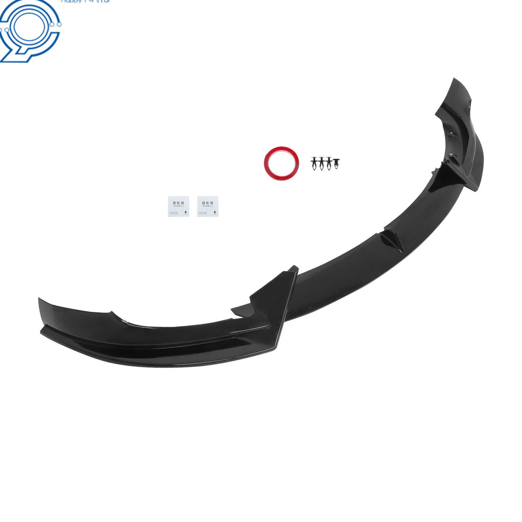 Front Bumper Lip Splitter for Tesla Model Y (2020-2024) Glossy Black V-Style