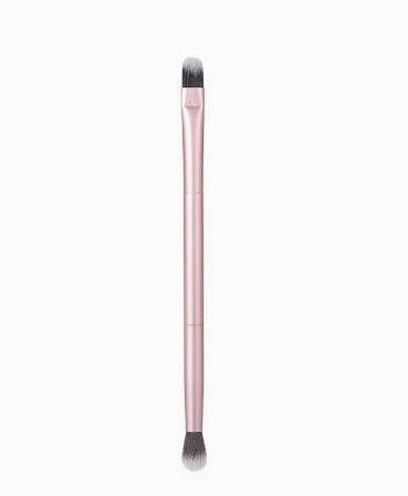 Set of 2 Pink Dual Ended Makeup Brushes for Eye Blending and Face Definition