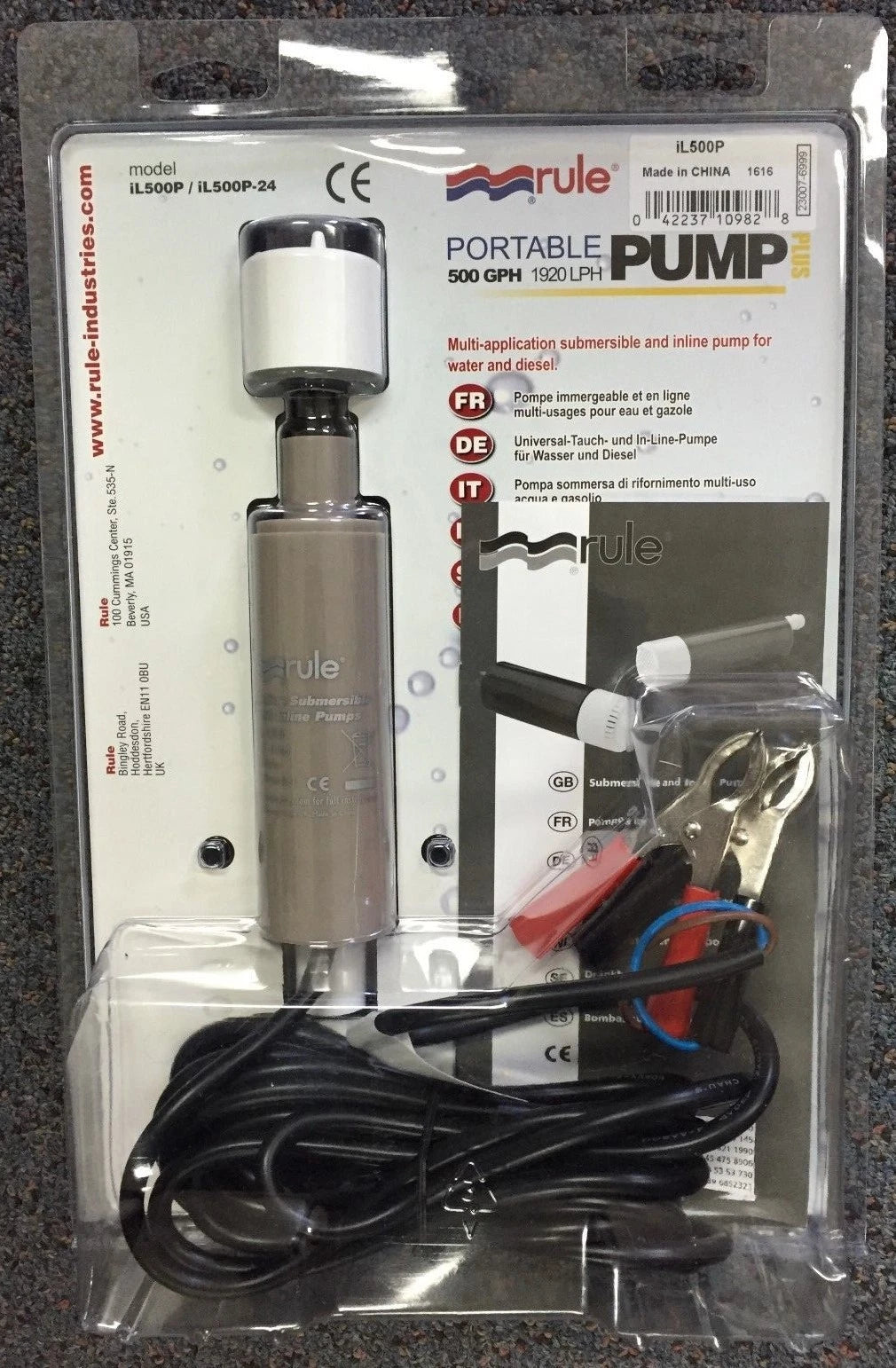 IL500P 20mm Outlet Diesel Water Inline Submersible Pump 12V (Congo)