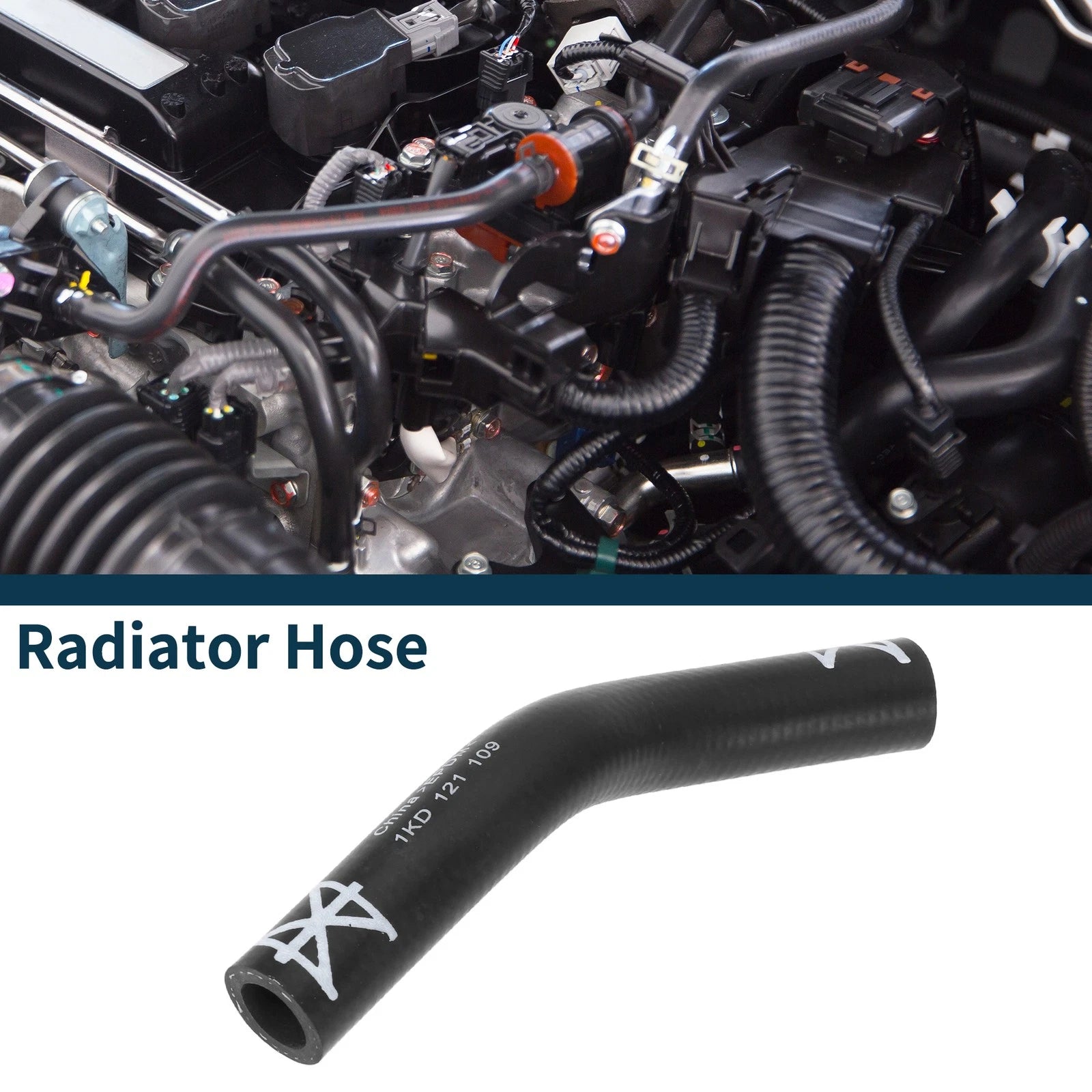 Radiator Hose Coolant Pipe for Volkswagen CC (2009–2017) Rubber Black