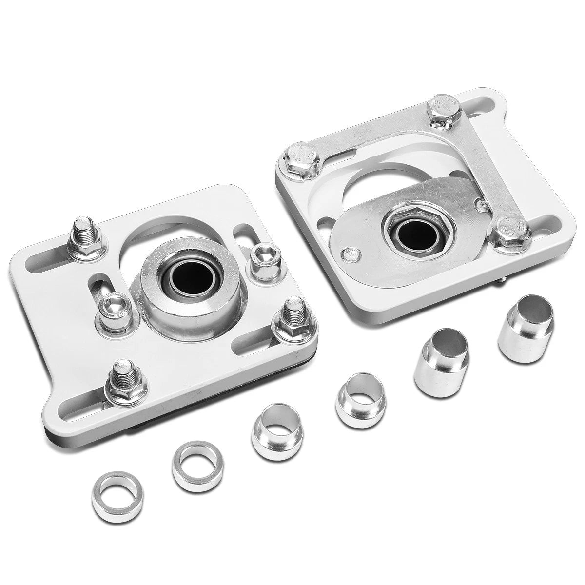 Adjustable Camber Caster Plates for Ford Mustang (1994–2004) - 2.5" White