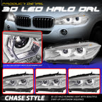 LED Sequential HID Projector Headlights for BMW X5 X6 (2014–2019)