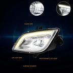 3D LED DRL Bar Chrome Housing Fog Lights for Freightliner Cascadia (2018–2024)