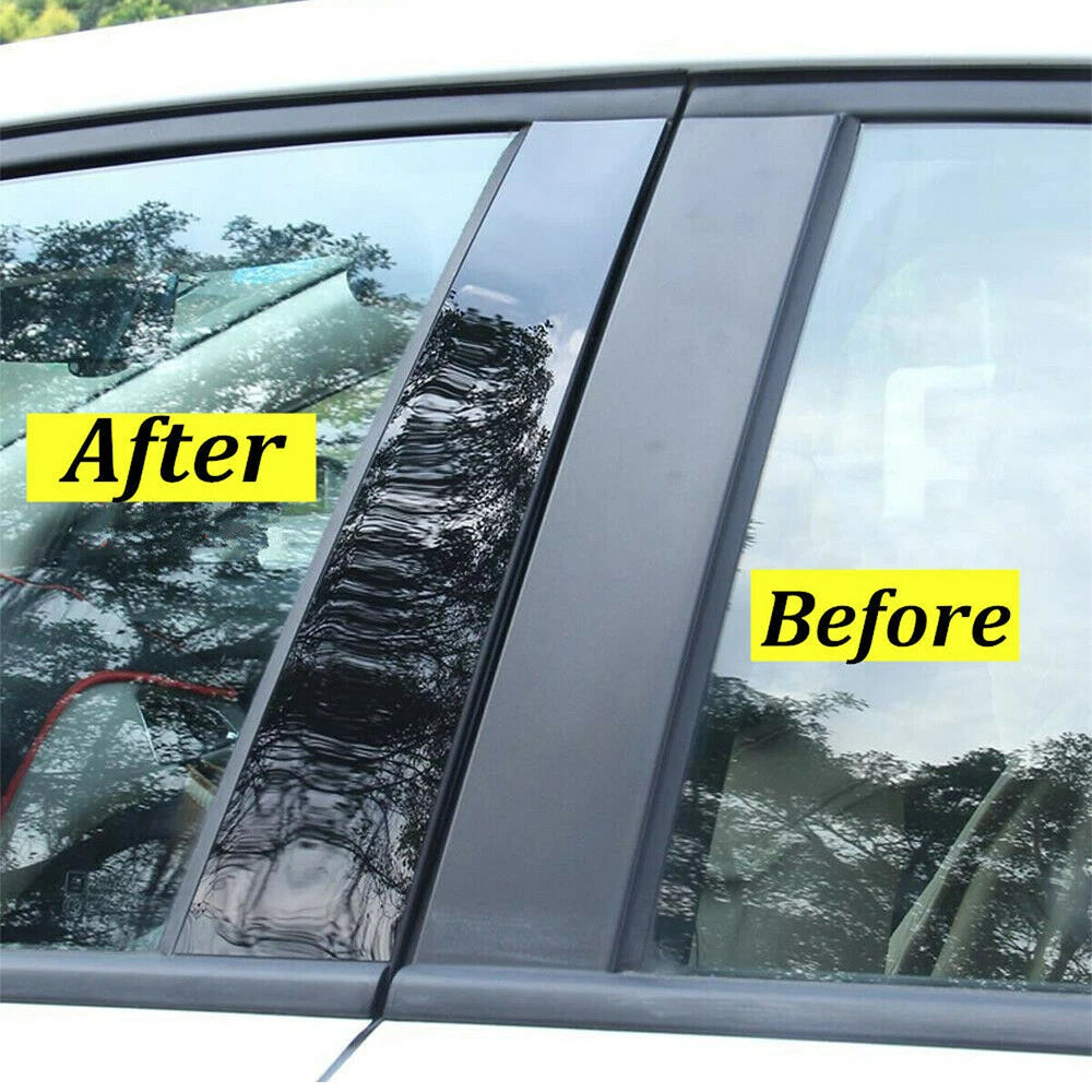 Set of 6 Black Pillar Posts Door Trim Covers for Honda Civic (2006–2011)