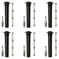 Set of 6 NGK G-Power Platinum Spark Plugs & Coil Boots for Escape Freestyle Taurus V6 (2005–2009)