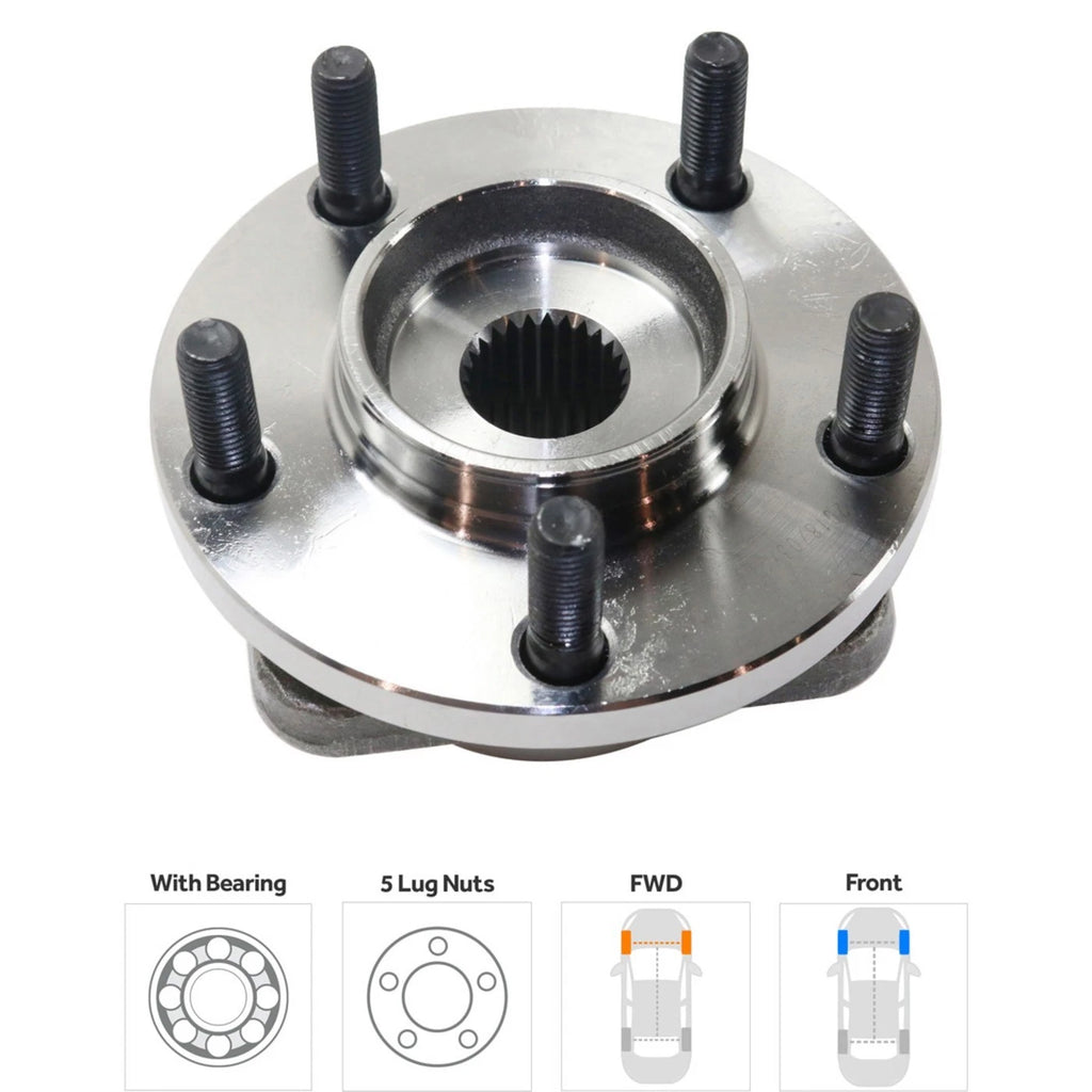 Wheel Hubs for Dodge Grand Caravan (2001–2007) with Bearing & Sensor