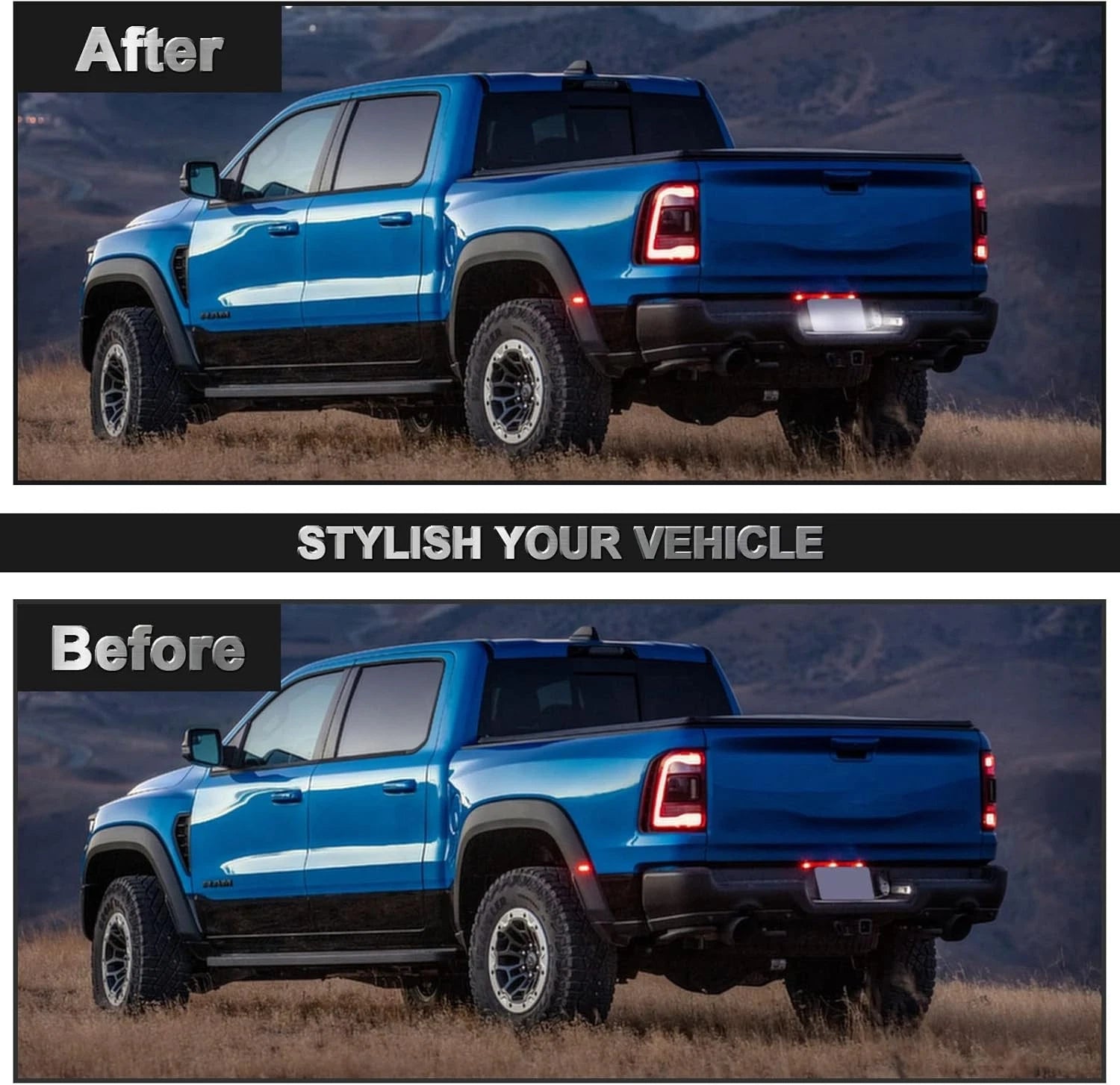2X LED Rear Bumper License Plate Light for Dodge Ram 1500 (2019–2022)