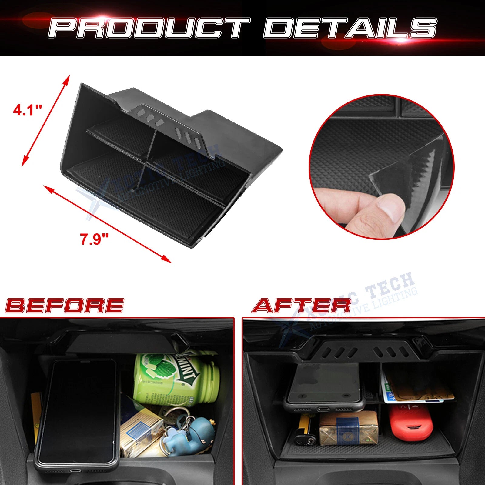 ABS Center Console Storage Organizer for Honda Civic (2016-2021)
