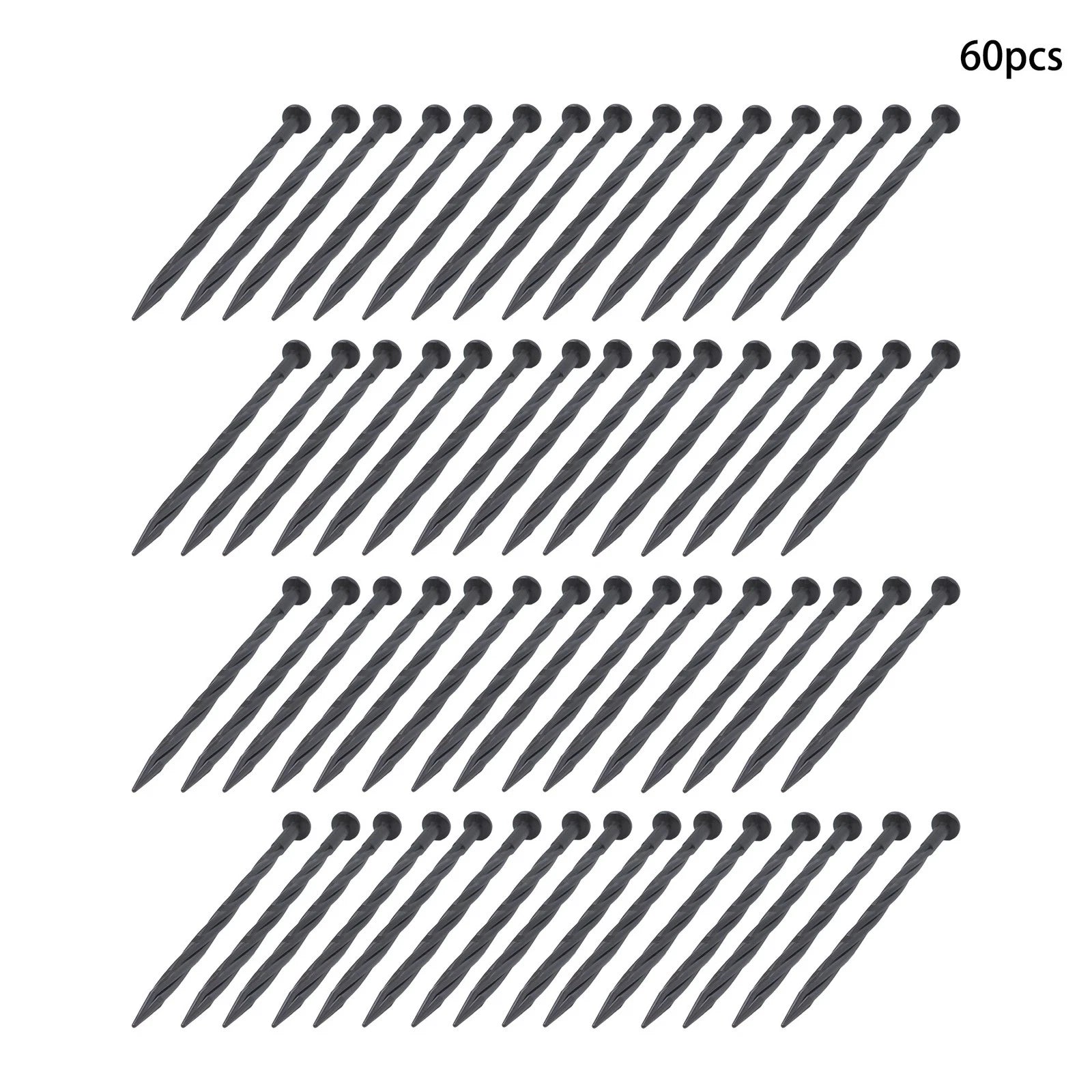 Set of 60 Plastic Spiral Landscape Edging Nails for Garden