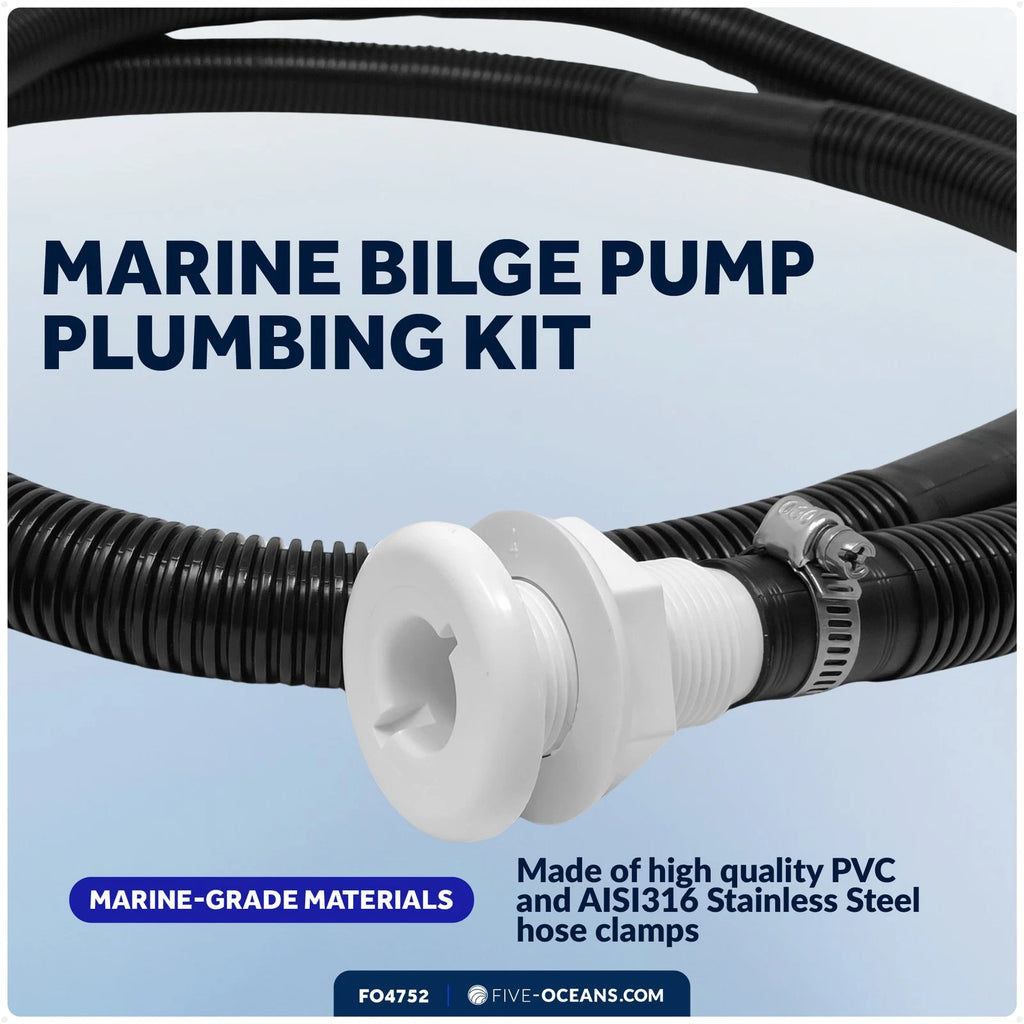 Bilge Pump Installation Kit O.D. 1-1/8" x 8ft Hose for Five Oceans (FO4752)