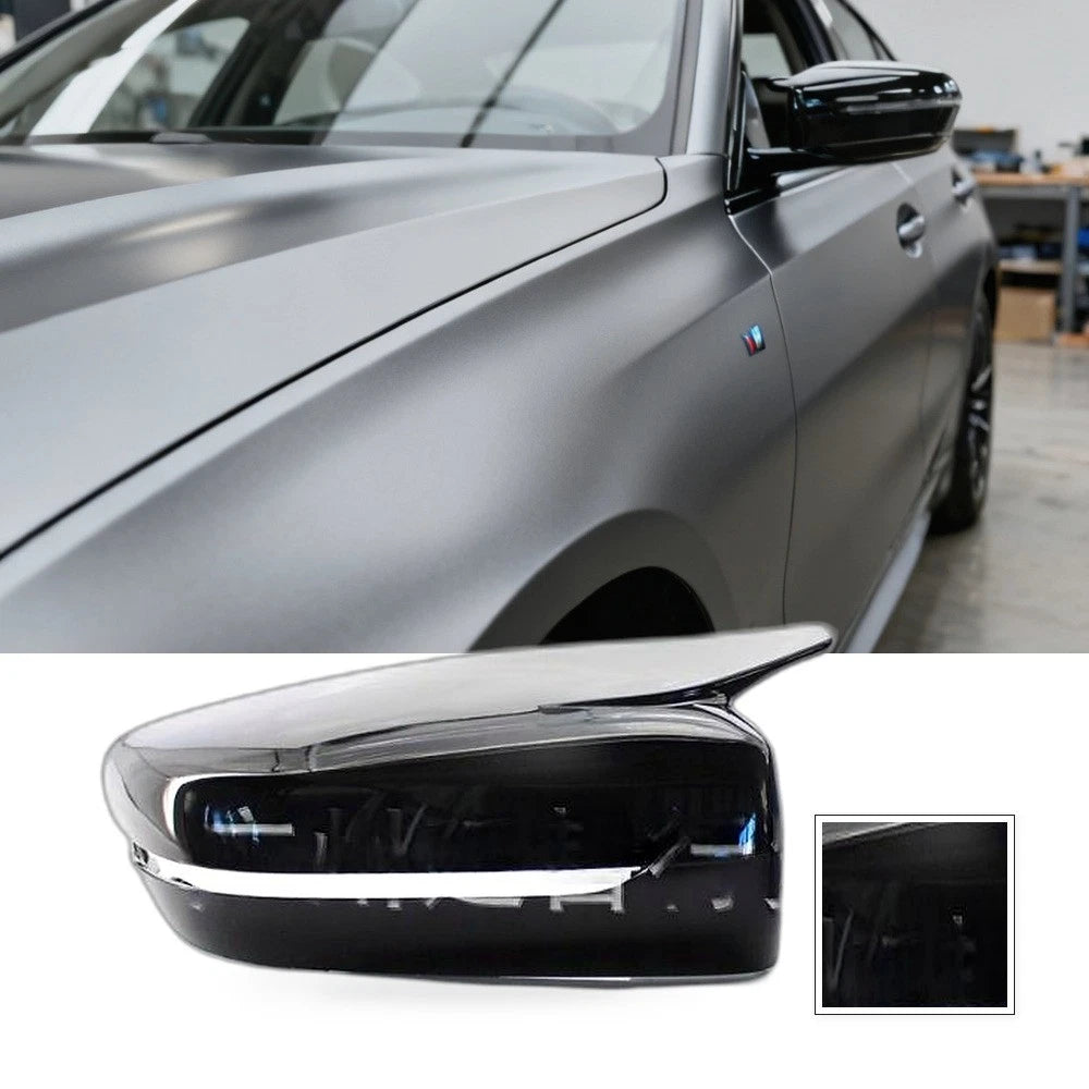 Gloss Black Bullhorn Side Mirror Cover for BMW G20 (2019–2023)