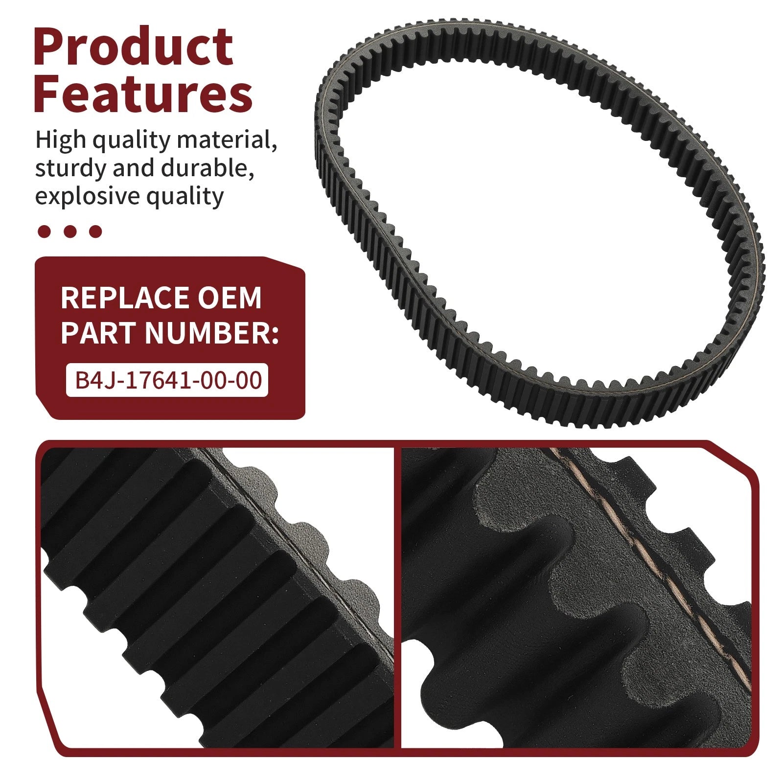 Clutch Drive V-Belt B4J-17641-00-00 for Yamaha Wolverine RMAX2 RMAX4 (2021–2024)