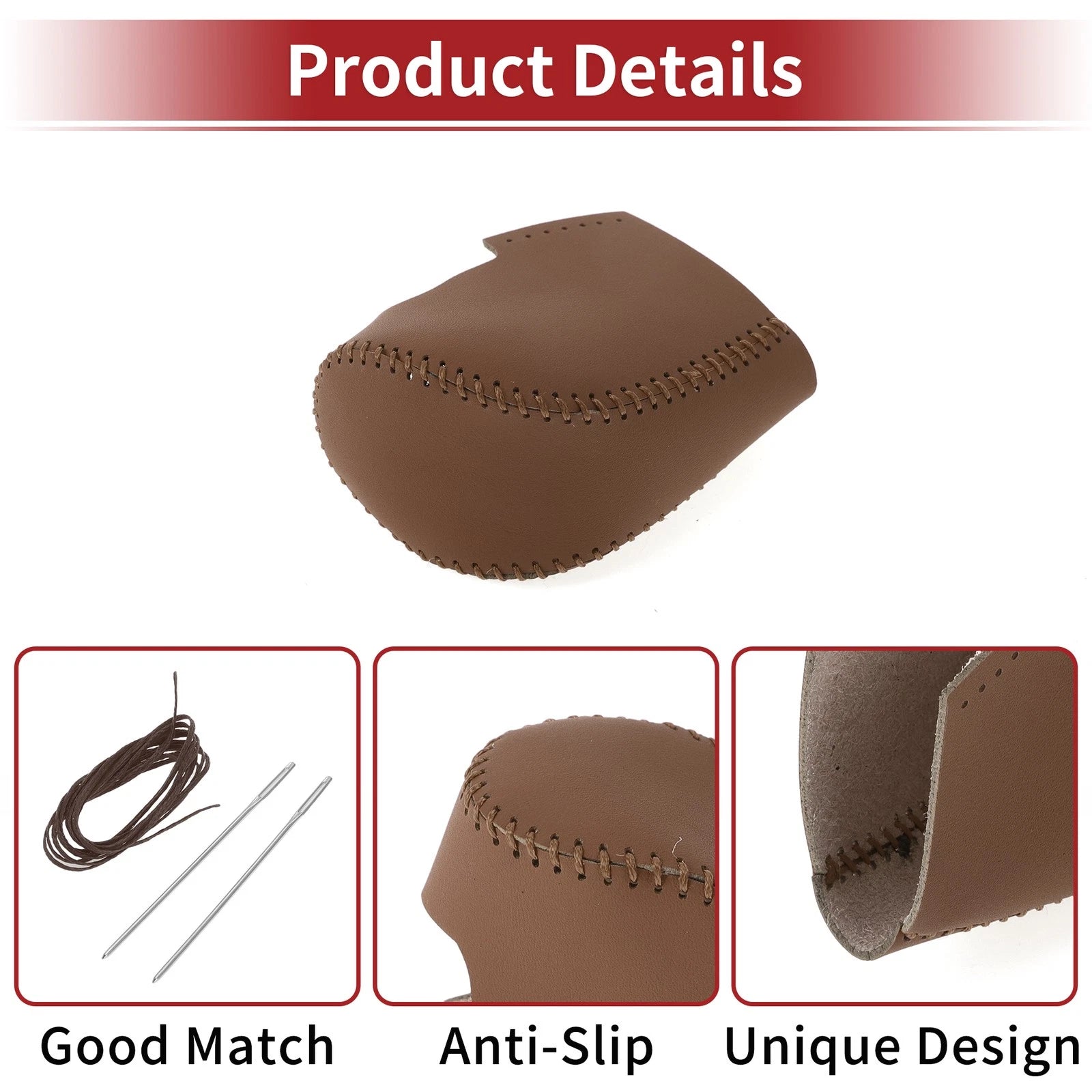 Gear Shift Knob Cover for Honda HR-V (2023–2024) Brown Faux Leather