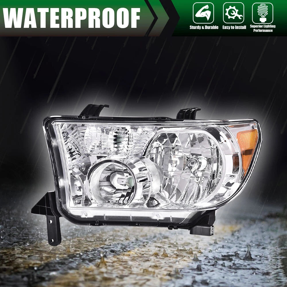 Set of Chrome Headlights for Toyota Tundra, Sequoia (2007–2017)