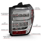 Chrome Clear Lens Tail Light Assembly with Sequential for 2014-2023 Toyota 4Runner