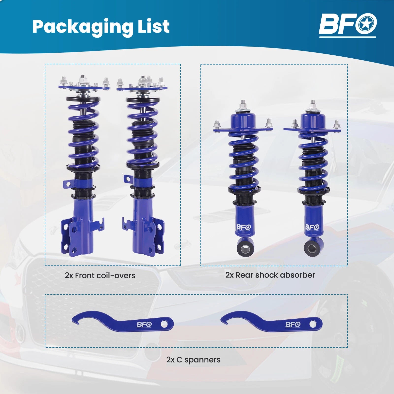 Adjustable Coilovers Suspension Lowering Kit for Toyota Corolla (2003-2008)