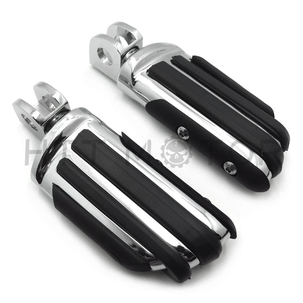 Chrome Rubber Pilot Footpeg Footrest for Kawasaki Ninja 250R (2000–2012) Z10 (2003–2016)