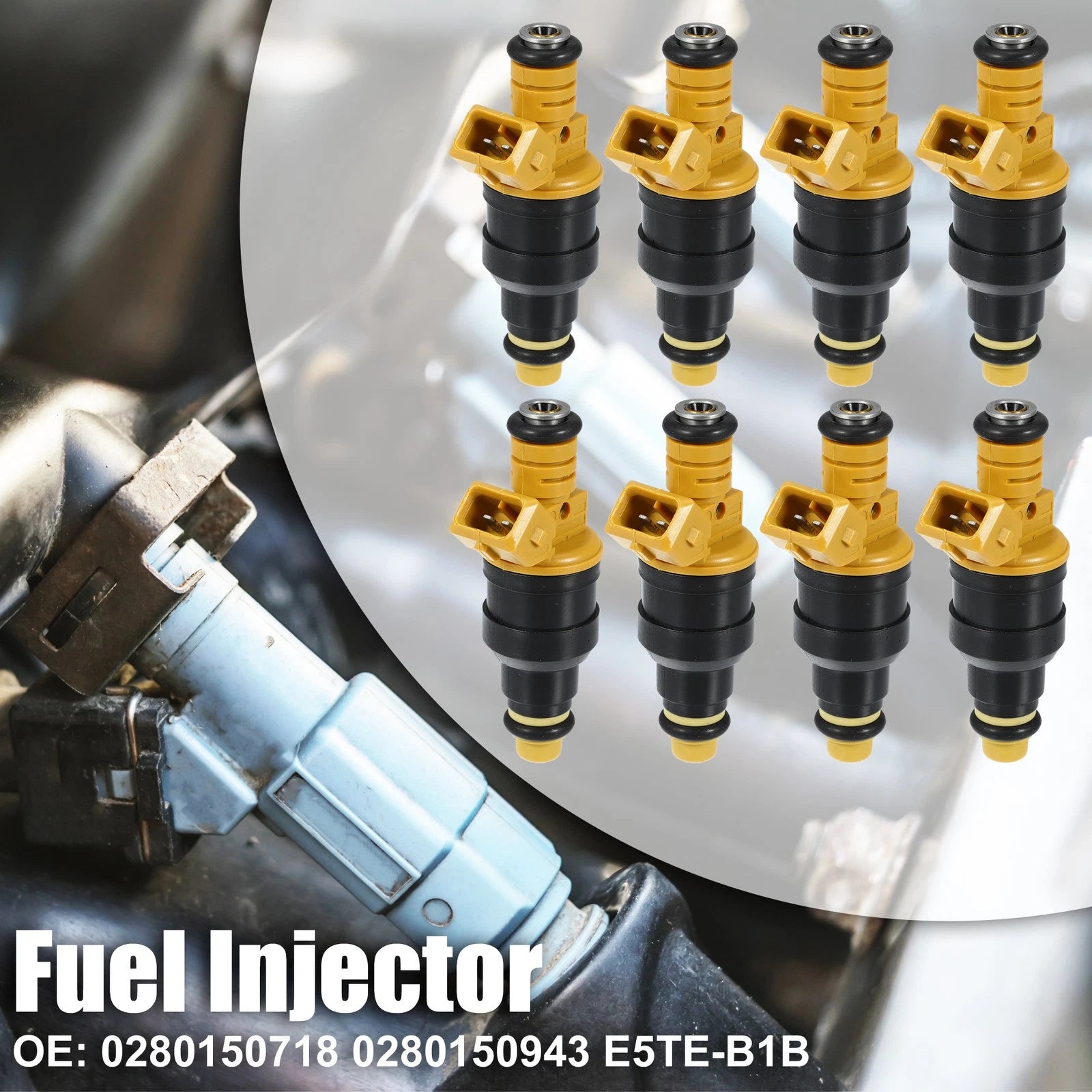 Set of 8 Fuel Injectors 0280150943 for Ford F150 F250 F350 E150 (1997–2003)