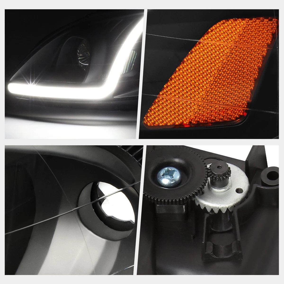 LED DRL Tube Projector Headlight for Honda Civic (1999–2000)