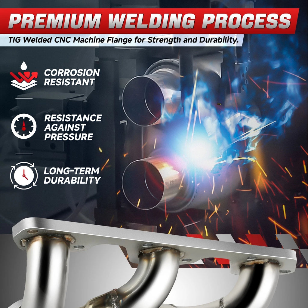 2X Stainless Steel Shorty Headers Exhaust for Jeep Wrangler (2007–2011)