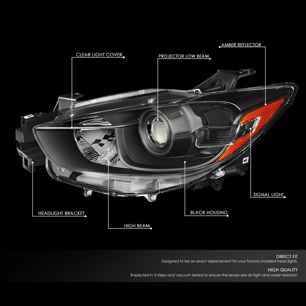 Pair of Projector Headlights for Mazda CX-5 (2013–2016) OE Style Black