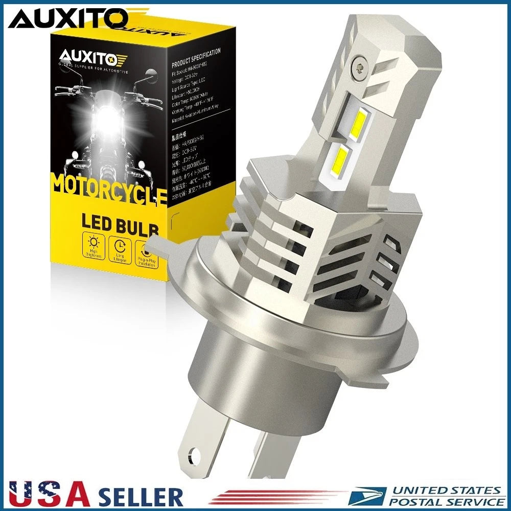 H4 9003 LED Headlight Bulb for Motorcycle (High/Low Beam, 6000LM)