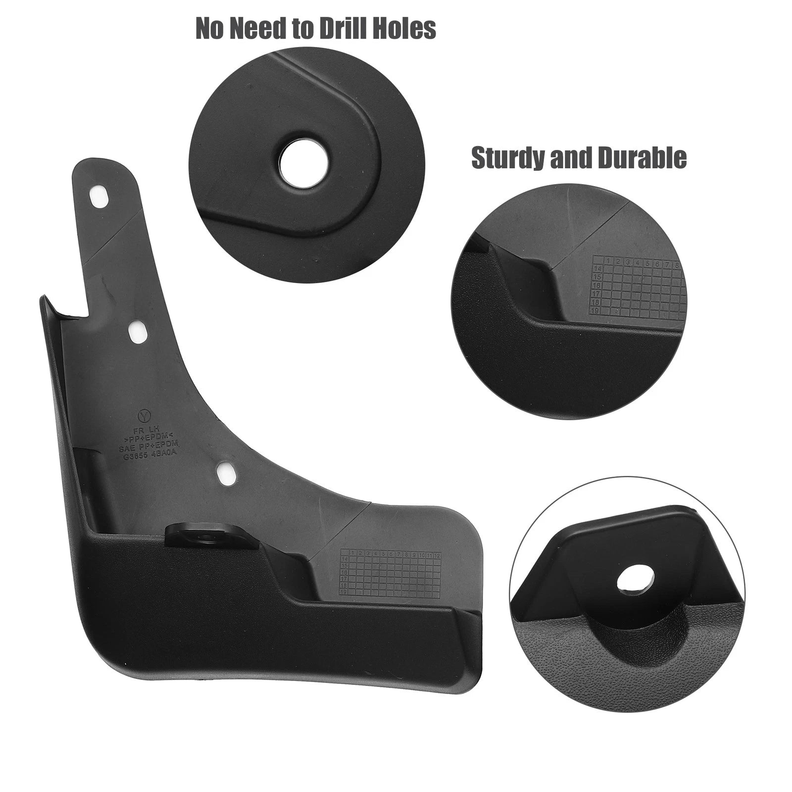 Set of 2 Front and Rear Mud Flaps Splash Guards for Nissan Rogue (2014–2020)