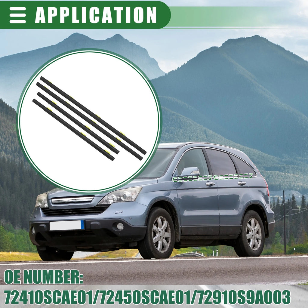 Set of 1 Window Weatherstrip for Honda (No. 72410SCAE01/72450SCAE01)
