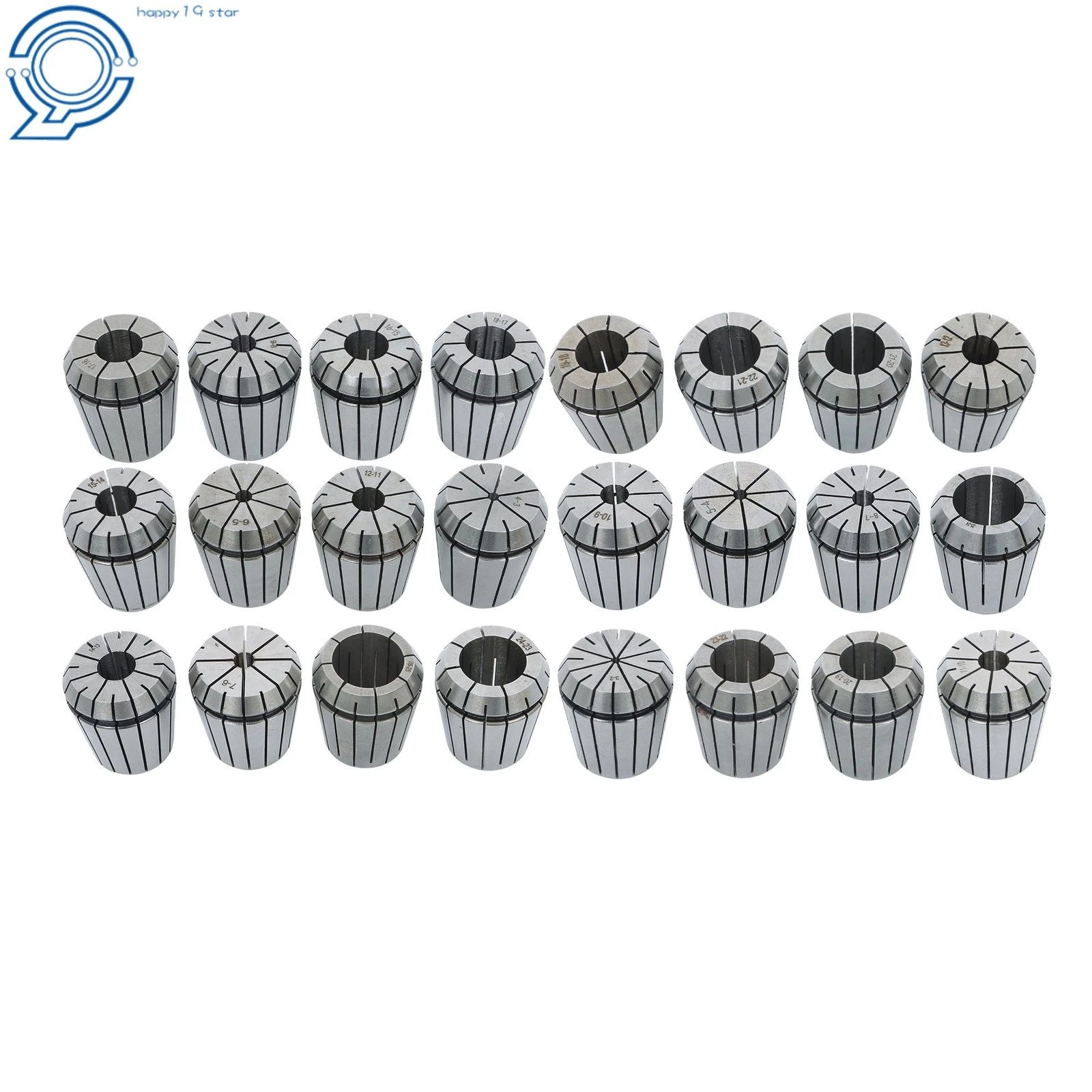 24 Pack ER40 Collet Set for Lathe (3-26mm)