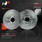 Set of 6 Rear Drilled Brake Rotors & Pads for Buick Lucerne Cadillac DTS