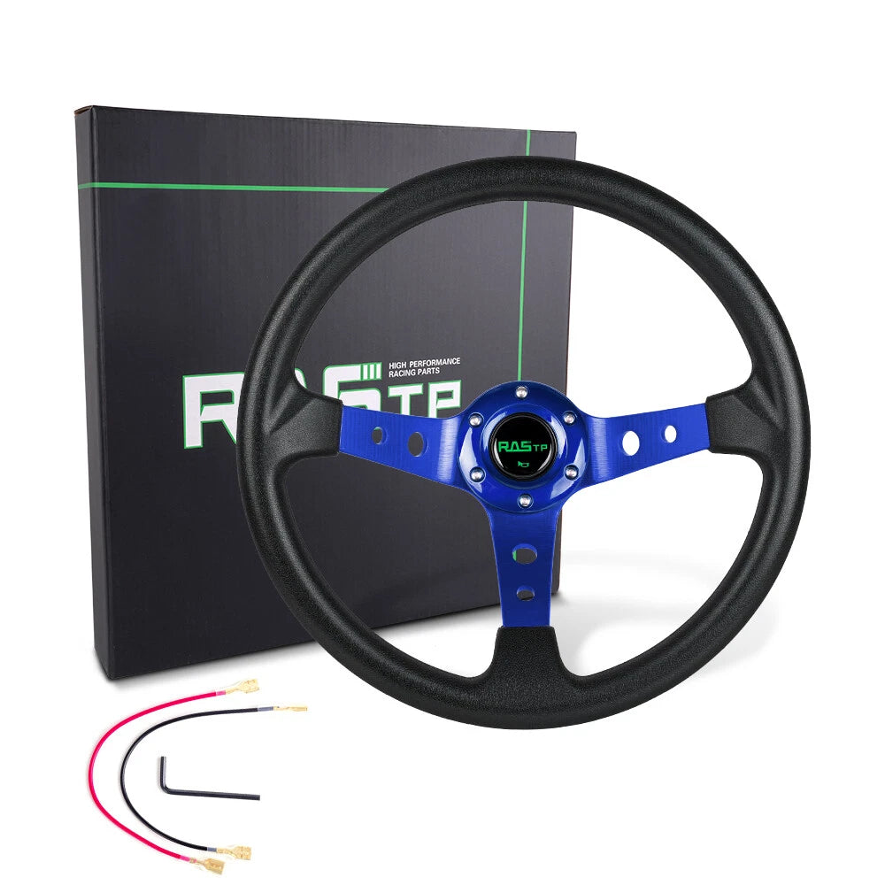 14-Inch Deep Dish Racing Steering Wheel for Cars (6 Bolt)