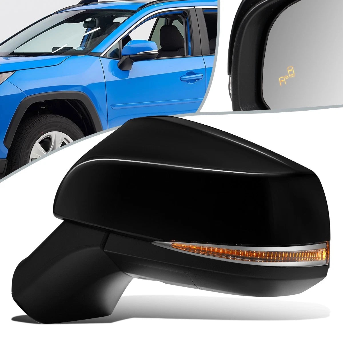 Power Adjust Heated Driver Side Door Mirror Left for Toyota RAV4 (2019–2020) TO1320385