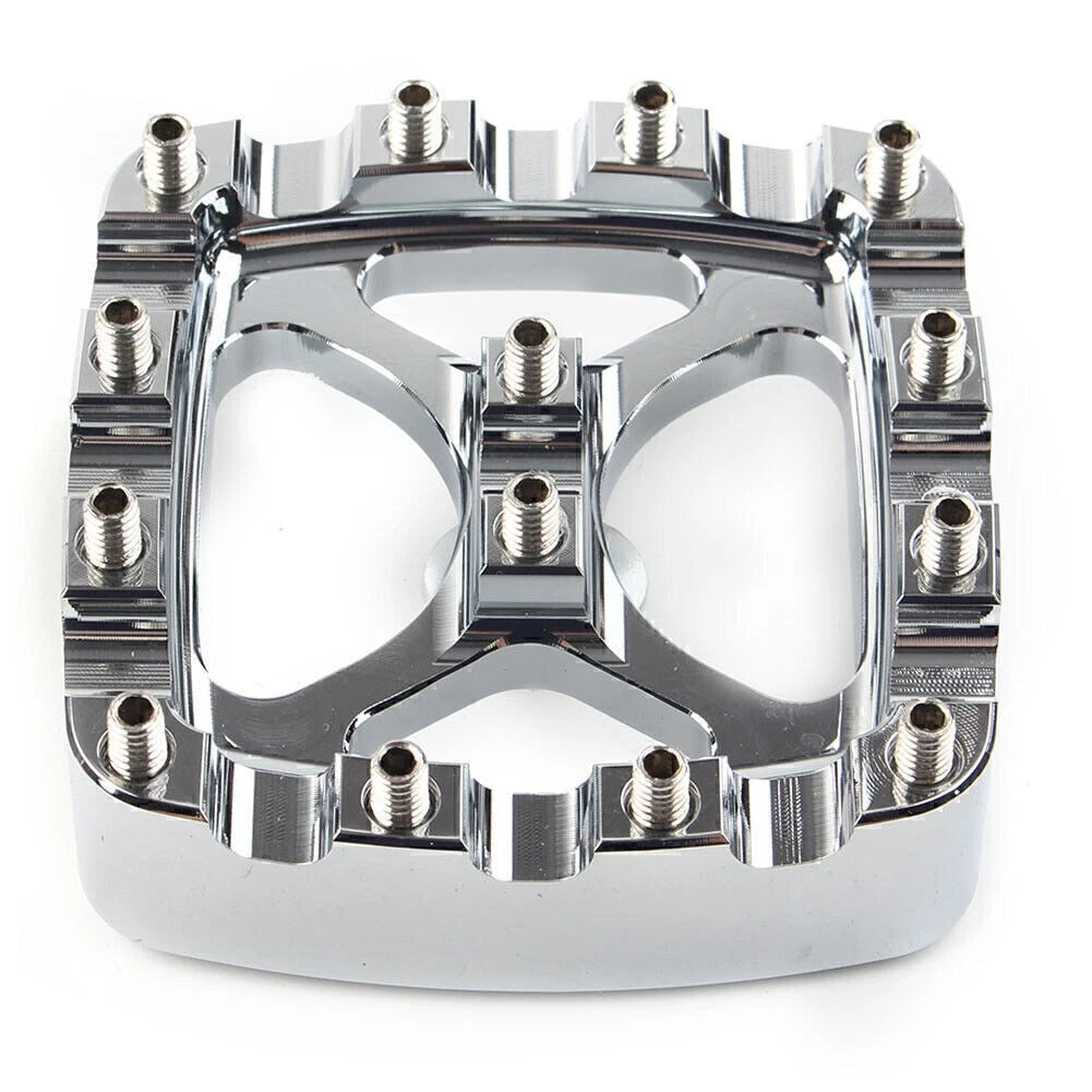 MX Style Brake Pedal Pad Cover for Harley Softail Dyna Sportster Iron 883 (2000–2023) Chrome