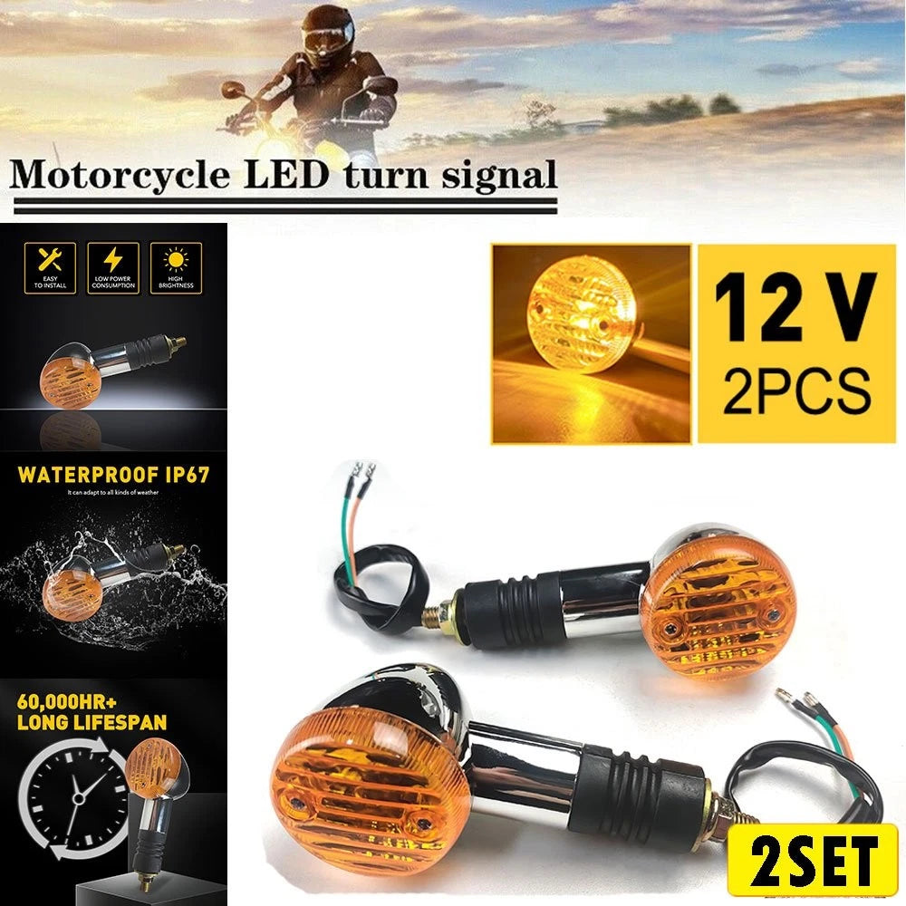 4X Turn Signal Lights for Honda Shadow VT750, VTX1100, VTX1300, VTX1800