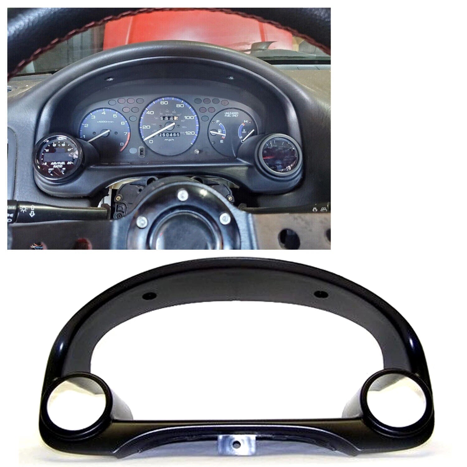 Dual Gauge Cluster Pod Bezel 52mm for Honda Civic (1996–2000)