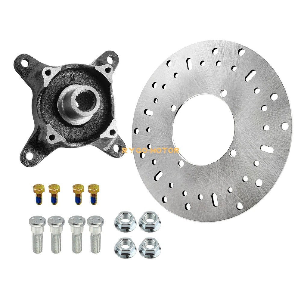 Front Wheel Hub & Brake Rotor w/Studs for Polaris Ranger 400 425 500 570 700 800 (2006–2019)