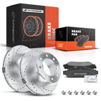Rear Drilled Rotors & Brake Pads for Ford F-250 F-350 Super Duty (2005–2012)