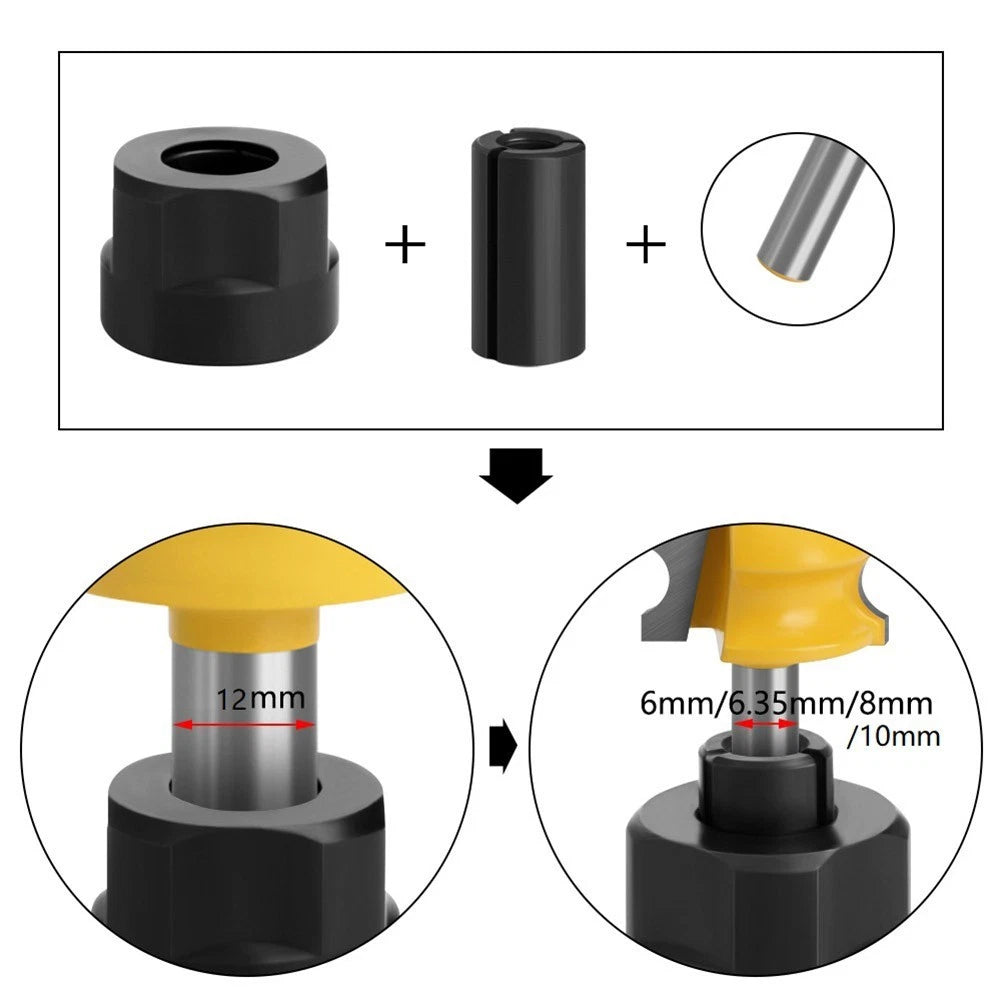 Collet Chuck Adapter Set of 3 (1210mm, 126mm, 128mm) for Engraving Machine