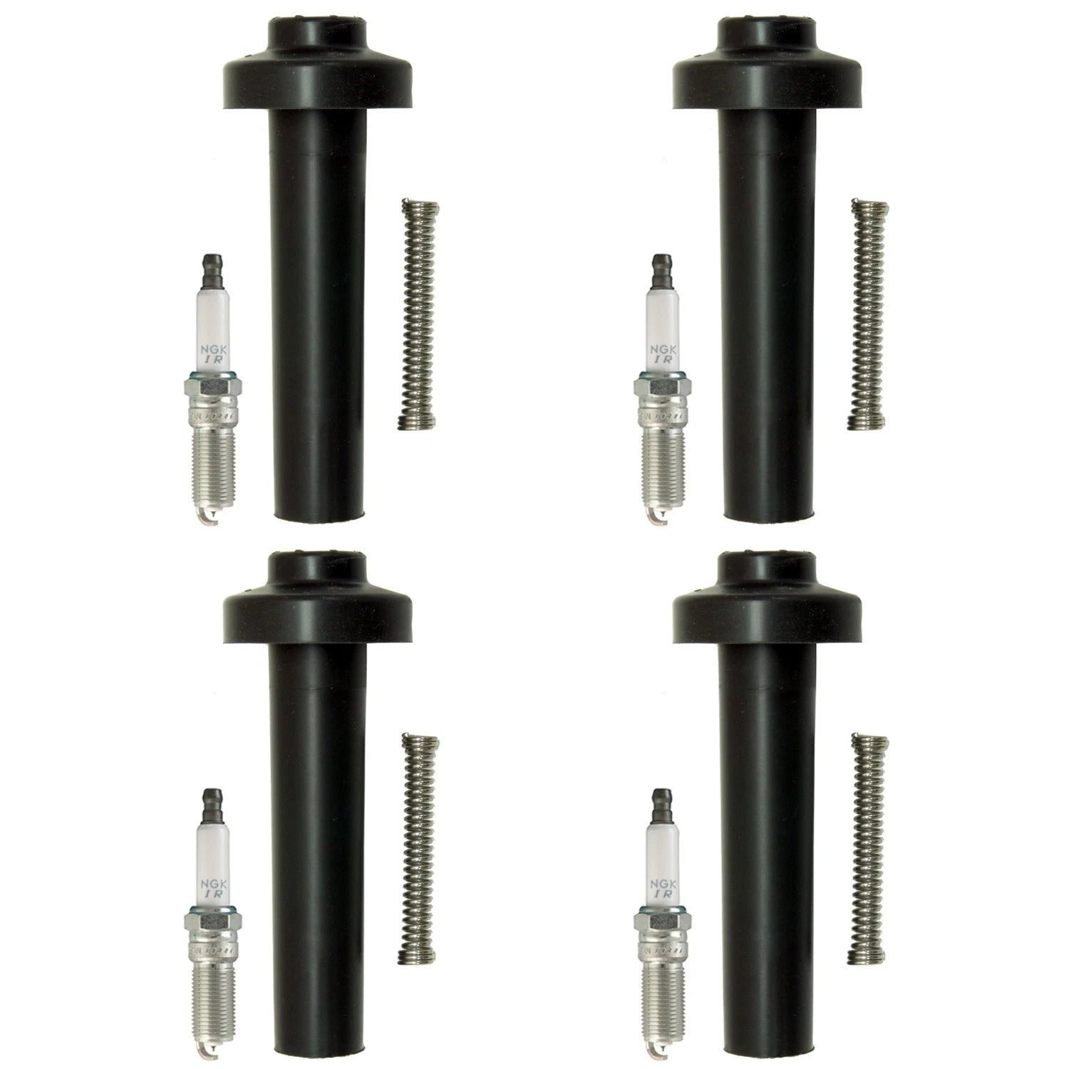 Set of 4 NGK Laser Iridium Spark Plugs & Coil Boots for HHR Grand Am Vue (2006–2009)