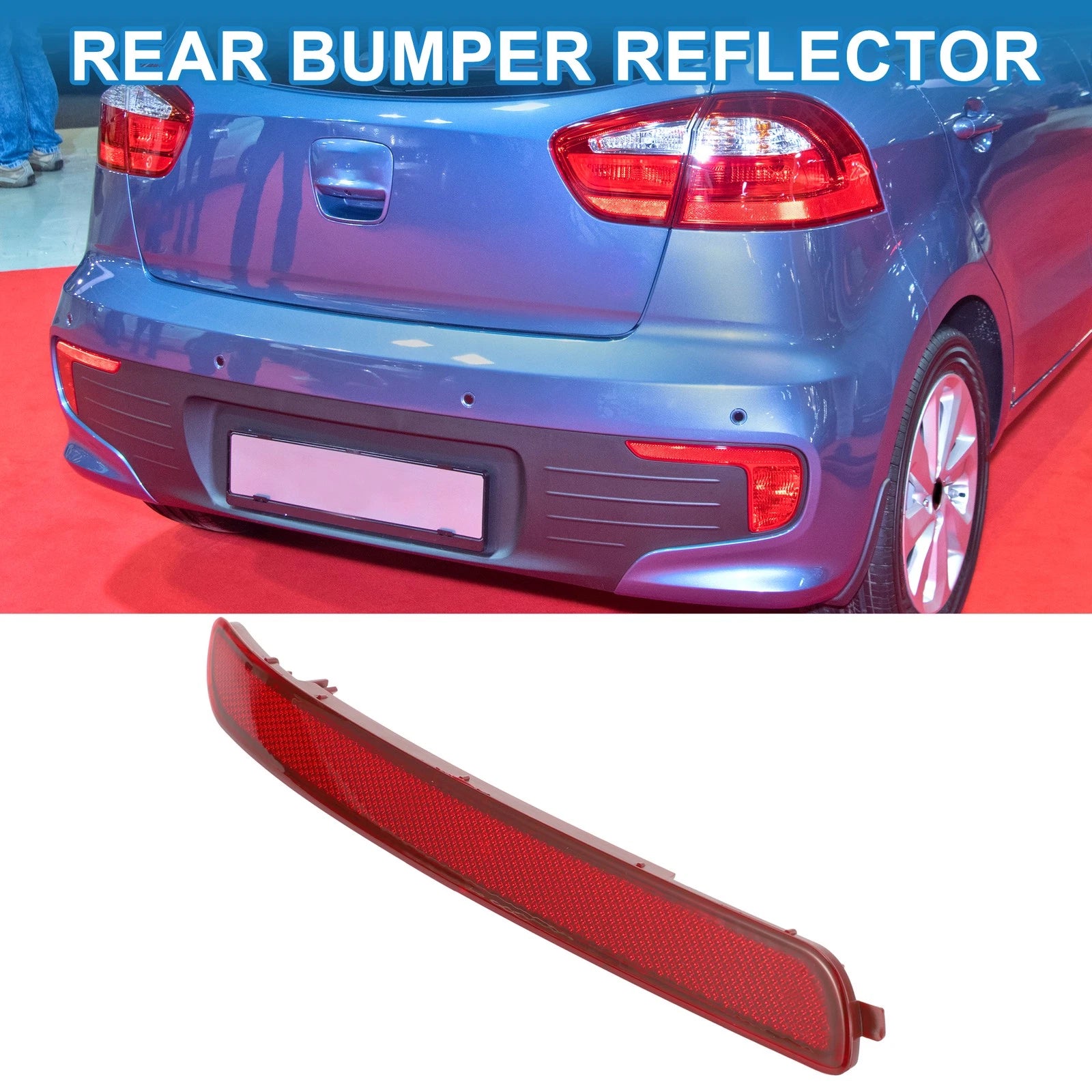 Rear Right Bumper Reflector No. 924061W000 for Kia Rio S (2012–2015) Red