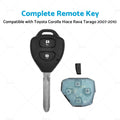 Complete Remote Key for Toyota Corolla Hiace RAV4 Tarago (2007–2010)
