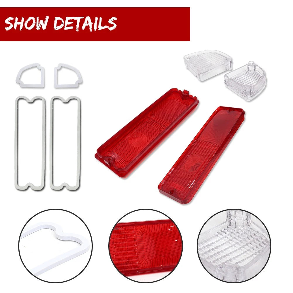 Tail Light Lens Backup Side Marker Kit for Chevy GMC Pickup (1968–1972)
