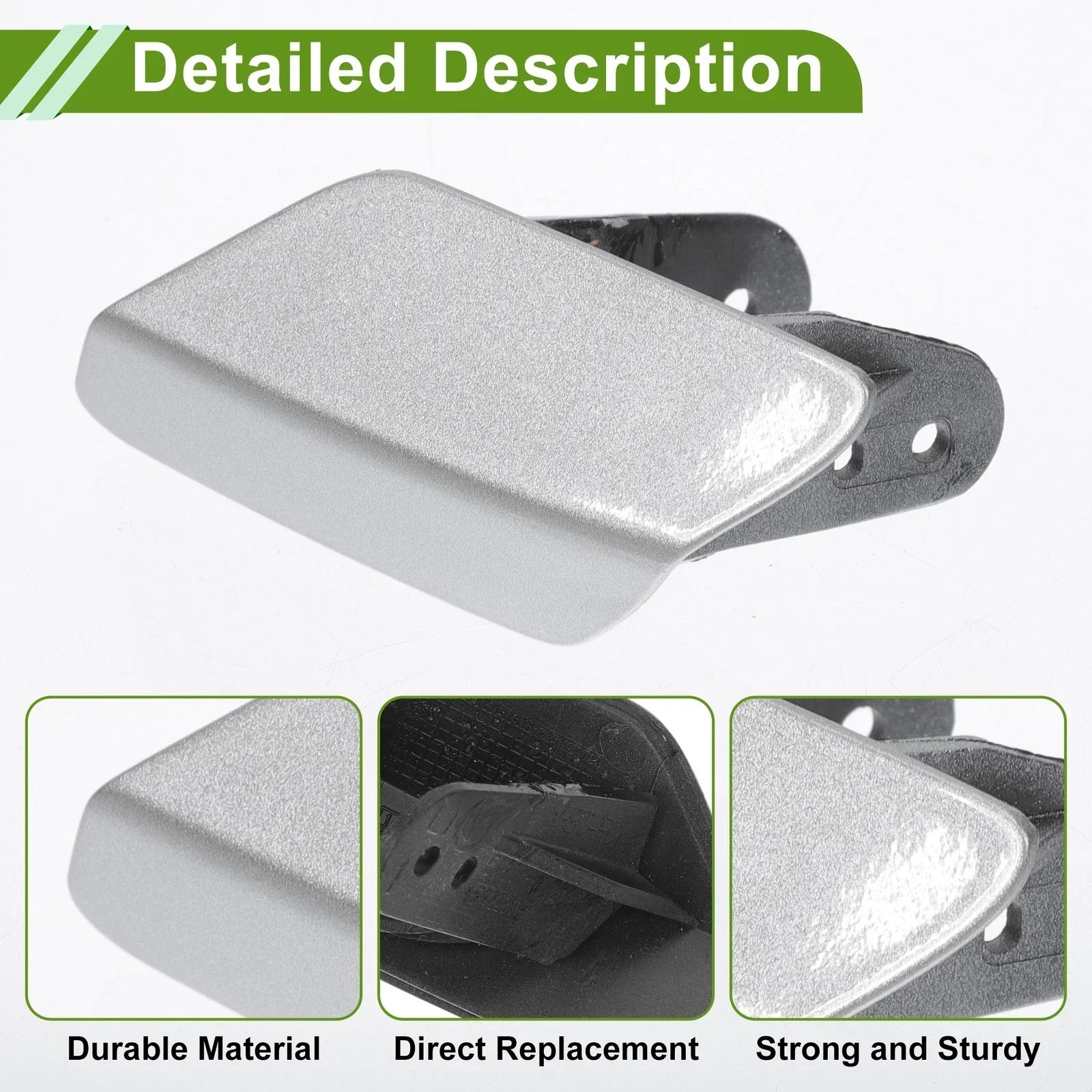 Front Left Washer Nozzle Cover Cap for BMW 320i Silver Tone (2013 - 2018)